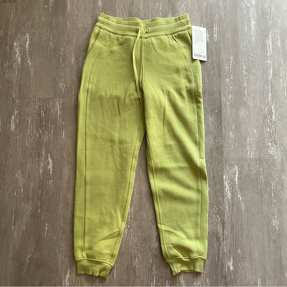 Lululemon Scuba High-Rise Full Length Jogger in Wasabi (yellow green)